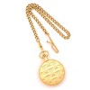 Black Bow Jewelry Charles Hubert Gold Finish Brass Basketweave 42mm Pocket Watch - 4 of 4
