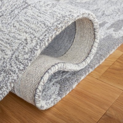 Hand-Tufted Wool Ikat-Inspired Gray Area Rug - 3' x 5'