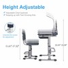 Aoibox Kids Desk and Chair Set Height Adjustable Study Table with Tilt Desktop LED Light Storage Drawer Book Stand Grey - 2 of 4
