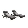 Okak Outdoor Polyrattan Chaise Lounge Reclining Chair with Cushion,Set of 2,Ergonomics Patio Long Chaise Poolside Chair for Deck,Garden&Pool - 3 of 4