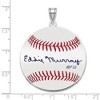Black Bow Jewelry Sterling Silver Eddie Murray Signature LG Enamel Baseball Pendant - 4 of 4