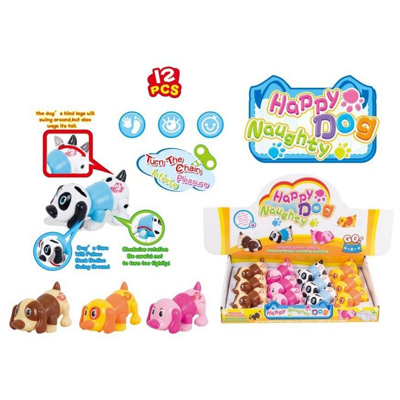 Insten Set Of 12 Wind Up Colorful Dogs, Pretend Animal Toys for Kids, 3 of 4