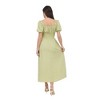 August Sky Women's Smocked Square Neckline Puff Sleeve Midi Dress - 2 of 4