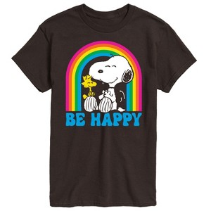 Men's - Peanuts - Be Happy Rainbow Short Sleeve Graphic T-Shirt - 1 of 4