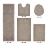 Edge Bath Rug 100% Premium Cotton Ultra-Soft Water Absorbent Tufted Solid Reversible 5 Piece Bathroom Rug Set for Machine Washable Bathmat - 2 of 2