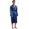 INSPIRE CHIC Men's Satin Long Sleeve Robe with Shorts Sleepwear 2-Piece Set - 2 of 4