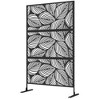 Outsunny Metal Outdoor Privacy Screen, Decorative Privacy Fence Screen, Outdoor Divider with Leaf Motif for Patio, 6.5' - 4 of 4