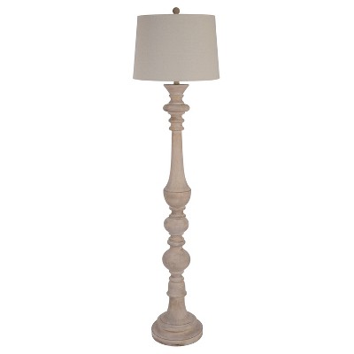 Distressed Resin Floor Lamp Washed Wood - Decor Therapy