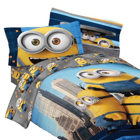 5pc Minions Twin Bedding Set Yellow And, Minion Bed Set Queen