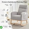 L-Shape Rocking Chair Nursery Glider Chair Nursery Chair w/High Back and Side Pocket Rocking Accent Armchair - 4 of 4