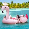 Tangkula 4-6 Persons Inflatable Flamingo Floating Island w/ Inner Loop & Floating Mat Blow-up Party Floatie with Electric Air Pump & 6 Cup Holders - 2 of 4