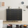 GustoWave Fluted Dresser for Bedroom with 5 Drawers, Wooden Chest of Drawers with Metal Handle & Feet, Natural Dresser for Living Room, Bedroom - 3 of 4
