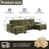 122" Corduroy Upholstery U-Shaped Sectional Sofa with Deep Seats, 2 Movable Ottomans, and Armrest Storage - 3 of 4