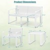 Costway 5 PCS Patio Furniture Set with 1 Loveseat 2 Patio Chairs & 2 Side Tables Blue/White - 3 of 4