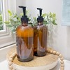 Cornucopia Brands 16oz Amber Glass Bottles w/ Pump Dispensers 2pk; Lotion Liquid Soap Pump Brown Bottles - 2 of 4