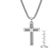 Steeltime 24" Men's stainless steel spring inlay cross pendant - 3 of 4