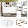 VYNXARIA Modern Sideboard Elegant Buffet Cabinet with Large Storage Space for Dining Room, Entryway (White) - 4 of 4