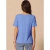 INSPIRE CHIC Women's Cowl Neck Short Sleeve Casual Stretchy Shirts - 4 of 4