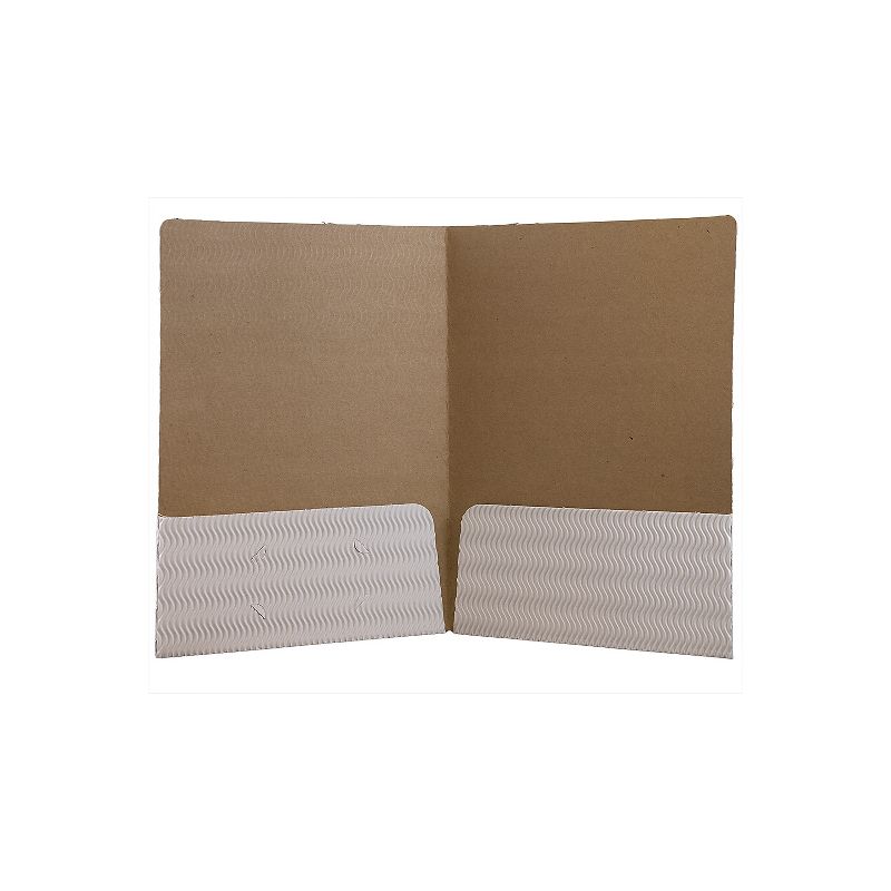 JAM Paper Corrugated Two-Pocket Fluted Folders White 88506D, 2 of 4