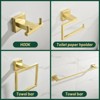 Cobbe Brushed Gold Bathroom Accessories 4-Piece Bathroom Hardware Set with Towel Rack, Towel Hook, Toilet Paper Holder and Towel Ring - 4 of 4