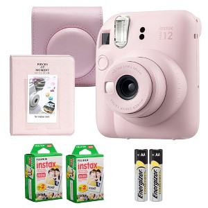 Fujifilm Instax Mini 12 Instant Camera Blossom Pink Bundle – Includes 40-Sheets Instax Mini Film, Protective Case, and Mini Photo Album - 1 of 4