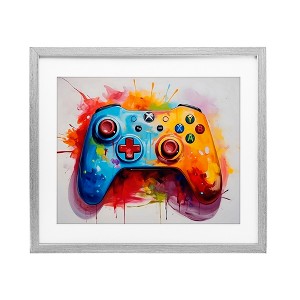 Stupell Industries Colorful Video Game Controller Framed Print Under Glass Art - 1 of 4