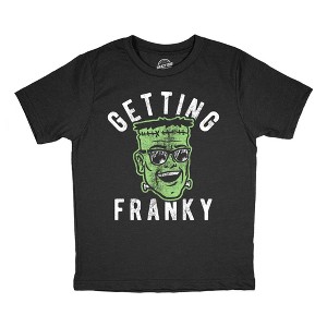 Youth Funny T Shirts Getting Franky Sarcastic Frankenstein Graphic Novelty Halloween Tee For Kids - Crazy Dog Youth T Shirt For Halloween Season - 1 of 4