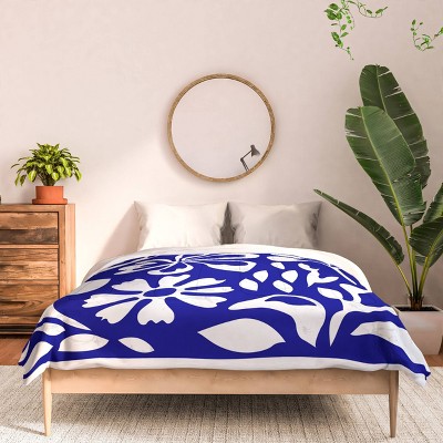 Deny Designs 3pc Full/Queen DorisciciArt Indigo Boho Floral Comforter and Pillow Sham Set Blue: Abstract Microfiber Bedding — фото 3