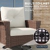 LayinSun Wicker Patio Furniture Set with Fire Pit Table, Classis Outdoor Conversation 360 Degree Swivel Chairs Set with Coffee Table - 2 of 4