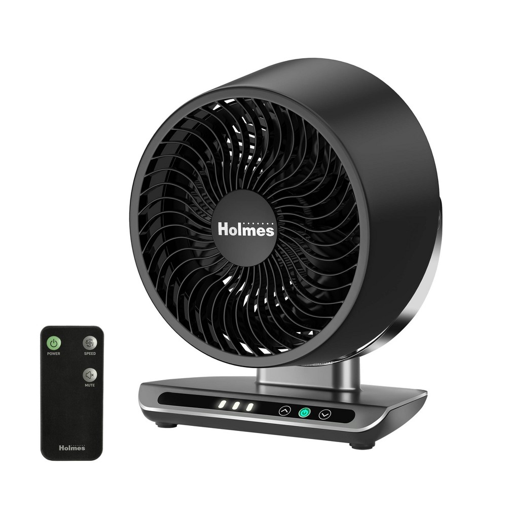Holmes Blizzard 8&#34; Digital 3 Speed Air Circulator Fan with Capacitive Touch and Remote Control Black/Chrome