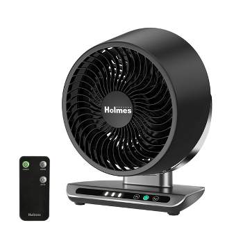 Holmes Blizzard 8" Digital 3 Speed Air Circulator Fan with Capacitive Touch and Remote Control Black/Chrome