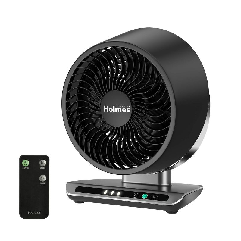 Holmes Blizzard 8&#34; Digital 3 Speed Air Circulator Fan with Capacitive Touch and Remote Control Black/Chrome, 1 of 8