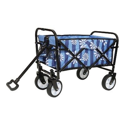 Anybear Colorful Collapsible Wagon Cart Strapping Blue 225lbs Garden Cart