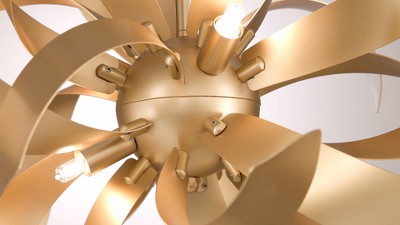 Modern Gold Twisted Metal Semi Flush Mount LED Ceiling Light