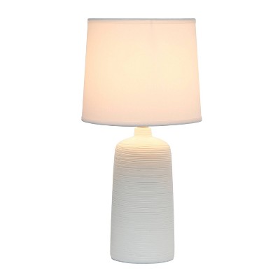Elegant Off-White Ceramic Table Lamp with Textured Base