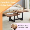 47*23.5*18in Dark Walnut Double-Deck Coffee Table, End Table with Metal Frame for Living Room - 3 of 4