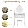 KTMBDW Modern Concise 4-Drawer 360-Degree Rotation Removable Mirror Dresser,Vanity Tables for Bedroom, White - 4 of 4