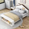 Acekool Full Bed Frame with Storage Drawers & LED Light, Wooden Platform Bed, Modern White, for Kids & Teens Bedroom - 3 of 4