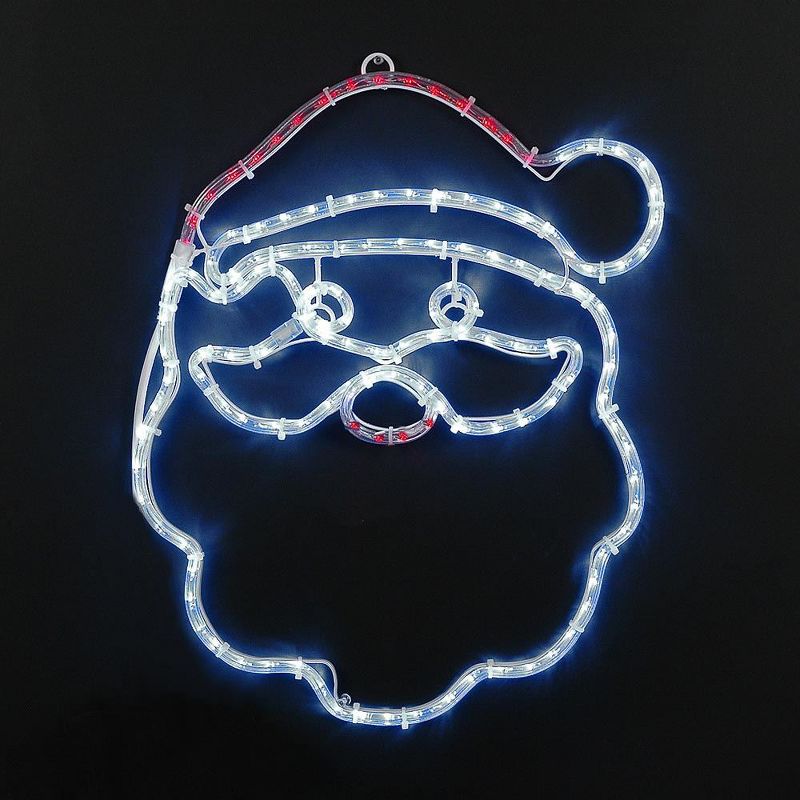 Novelty Lights 20" Red and Pure White Christmas Santa Claus LED Rope Light Motif, 1 of 3