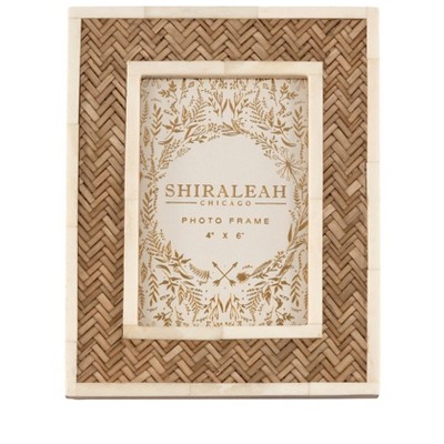 Shiraleah Portofino Chevron Weave 4x6 Picture Frame, Natural