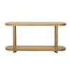 PAGED Minimalist Oval Top Console Table with Bottom Shelf, Entryway Table with Streamlined Desktop Design, Modern Sofa Table for Hallway - 3 of 4
