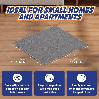 Grey Honeycomb Cat Litter Box Mat, Standard Size