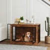 PawHut Dog Crate Furniture, 39" Dog Kennel Furniture with Flip-up Top Opening, 2 Doors, Dog Cage Side End Table for Large Dogs, Rustic Brown - 3 of 4