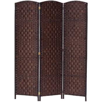 Legacy Decor 3, 4, 5, 6, or 8 Panels Diamond Weave Bamboo Fiber Privacy Partition Screen, Black, Brown, Red/Honey, Or Beige Color
