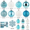 Aoibox 86pcs Shatterproof Christmas Ball and Snowflake Ornament Set Light Blue Holiday Tree Decoration Assorted Seasonal Decor - 2 of 4