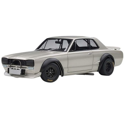 1972 Nissan Skyline GT-R (KPGC-10) Racing Silver "Millennium" 1/18 Diecast Model Car by Autoart