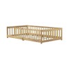 Whisen Twin Size Montessori Floor Platform Bed with Built-in Book Storage Rack on Headboard - 2 of 4