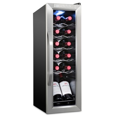 Ivation 12-Bottle Compressor Freestanding Wine Cooler Refrigerator - Stainless Steel