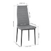 FurnitureR Dining Chairs Set of 4, Fabric Upholstered Padded Ergonomic High Back Chair Armless for Home Kitchen Dining Room, Space-Saving, Grey - 2 of 4