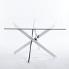 Glass Top Dining Table with Cross Metal Legs, Round/Square Kitchen Table for 4-6 - ModernLuxe - 4 of 4